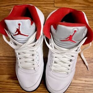 Air Jordan White and Red Sneakers